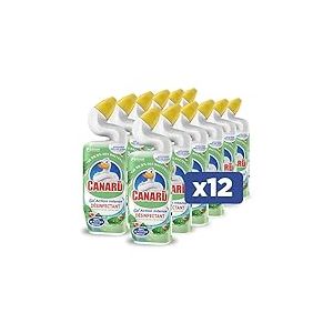 Canard WC Canard Gel Action Intense Marine - Gel Nettoyant et Désinfectant Toilettes - Tue 99,9% des Bactéries - Nouvelle Bouteille 50% Plastique Recyclé - Lot de 12
