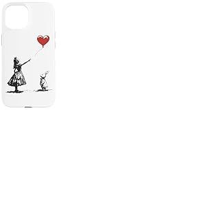 Alice au Pays des Merveilles avec Ballon et Lapin Street Art Coque pour iPhone 15