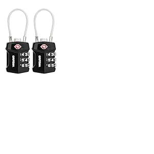 GRIFEMA [Lot de 2] Cadenas de S&eacute;curit&eacute; pour Valise, Antivol TSA &agrave; Code 3 Chiffres avec C&acirc;ble Acier Renforc&eacute;, Id&eacute;al pour Sacs de Sport et Bagages (GA1006-2)