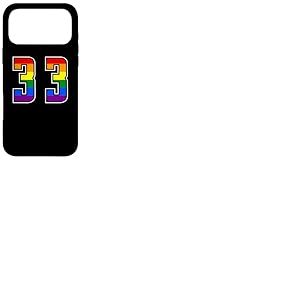 Arc-en-Ciel Num&eacute;ro 33 &Eacute;quipe Junior Sports Uniforme Num&eacute;rot&eacute; Coque pour iPhone 17 Pro Max