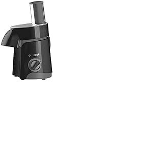 CONCEPT Hausger&auml;te ES1010 Fresh Salad R&acirc;pe &eacute;lectrique avec 5 tambours rempla&ccedil;ables, pr&eacute;paration de salade, disque de frite, butoir, entretien facile, 80 dB, 200 W