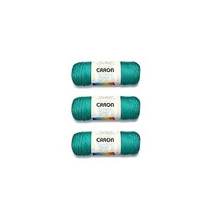 Caron Simply Soft Cool Green Lot de 3 paquets de 170 g en acrylique 4 moyens (peign&eacute;s) 300 m