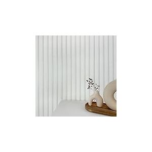 WALLCOVER Papier peint intissé blanc - Rayures grises - Panneaux argentés - Style scandinave - Panneaux muraux modernes - Lamelles - Fabriqué en Allemagne