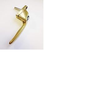 Yale P-YWHLCK40N-PB Poignées de fenêtre universelles pour fenêtres droitières ou gauchères, axe de 40 mm, verrouillable, Emballage Visi, Convient pour fenêtres en PVC, Finition Or Poli