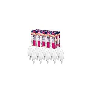 OSRAM Valeur d'étoile LED Classic B40 LAMPE LED pour la base E14, forme de bougie, FR, 470 lumens, blanc froid (4000K), remplacement des ampoules de 40W conventionnelles, non dimmables, 10 pack