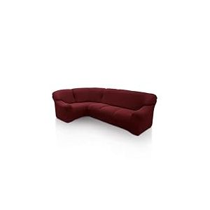FAVERTI Housse de Protection de canapé d'angle élastique de 3,4 à 5,4 m Modèle NOVELE Bordeaux Protecteur de qualité en Tissu Jacquard Toucher Coton