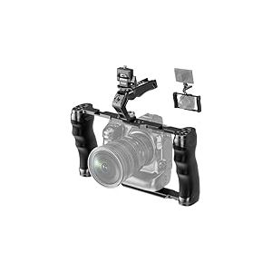 NEEWER Cage Universelle pour Appareil Photo avec Poignée Supérieure & Support Moniteur, Stabilisateur Type Arca, Rig Vidéo Double Poignée, Montage 3/8" Arri, Compatible avec SmallRig, CA016T+MA006