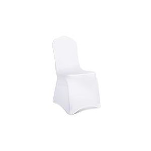 Babenest Lot de 10 Housses de Chaise en &eacute;lasthanne, Extensibles, lavables et universelles, &eacute;lastiques pour chaises de Salle &agrave; Manger, Mariage, Banquet, c&eacute;l&eacute;bration (Blanc)