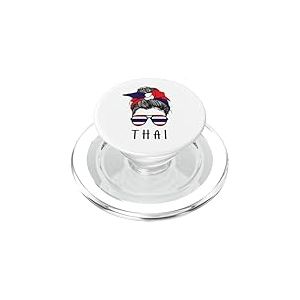 Thai Girl Thai Heritage Thailand Flag PopSockets PopGrip pour MagSafe