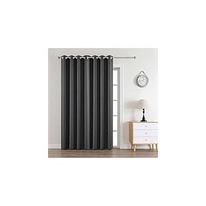 Joydeco 1 Rideau Long occultant à Isolation Thermique avec œillets pour fenêtre de Salon, Chambre à Coucher (177 x 241 cm (l x L), Gris foncé)