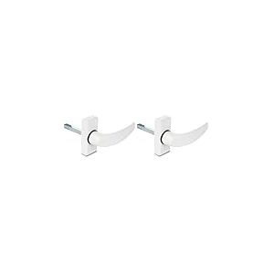 Amig - Poignée de porte à rosace - Modèle Delta - En aluminium - Mesure : 121 x 72 mm - Carré de 8 mm - Blanc (Lot de 2)
