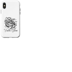 Venom & Bloom - Snake with Flowers Tattoo Style Coque pour iPhone X/XS