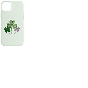 Three Clover Irish Shamrock Plaid Leopard St Patrick Day Coque pour iPhone 14 Plus