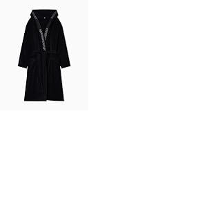 Emporio Armani Sponge Bathrobe Peignoir de Bain, Noir, M Homme