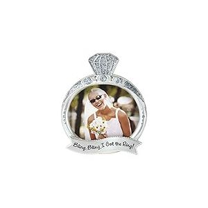 Malden International Designs Mariage Bijou et Paillettes Bling Bling Bague Cadre Photo, 3 x 4, Argent
