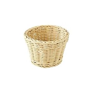 APS Panier rond "Profi Line", panier en osier beige, panier en polypropylène, récipient en osier, panier à pain, panier à aliments, diamètre Ø 13 cm, hauteur 10 cm