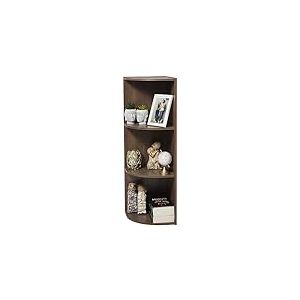 Iris Ohyama, Meuble de Rangement en Bois, Bibliotheque de Coin, 3 Niveaux Étagère, Meuble d'angle Modulaire, Polyvalent, Marron, Ouvert, pour Salon, Bureau, Chambre, Livre, Assemblage Facile, CX-3C