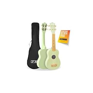 3rd Avenue Ukulélé Soprano Débutant 21 Pouces 4 Cordes en Nylon avec Sac pour Uke Gratuit - Vert Pastel - 1 Mois de Cours en Ligne Gratuits