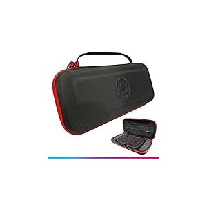 Oniverse Etui de Protection Compatible avec Nintendo Switch 2 - Pochette de Transport Rigide Imperméable à Poignée, Etui Intérieur Rembourré, Emplacements Jeux, Filet de Rangement - Noir