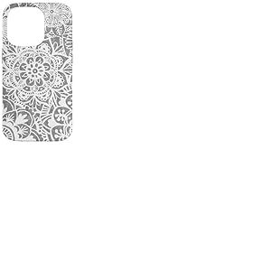 Gris Mandala Fleur Motif Floral Boh&egrave;me Chic Coque pour iPhone 14 Pro