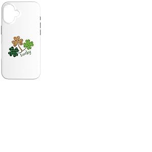 Motif tr&egrave;fle Irlandais l&eacute;opard Buffalo Plaid St Patrick Porte-Bonheur Coque pour iPhone 16