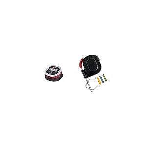 Weber Thermomètre connecté IGrill 2, Noir/Rouge, 3,2 x 10,8 x 5 cm & Sonde à température IGrill Pro, Metal, 3,2 x 10,8 x 3,8 cm