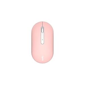 apm Colors Souris sans Fil Silencieuse, Mode Bluetooth ou récepteur 2.4GHz, 3 Boutons, Portable, Pile Incluse, Compatible avec PC Téléphone Tablette, Windows macOS iPadOS Android Chrome, Rose, 571174