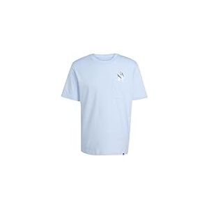 adidas Homme Lounge Slides Graphic Pocket T-Shirt, Glow Blue, M