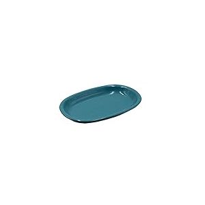 Vacchetti Plat en résine turquoise ovale, céramique, petit