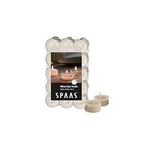 SPAAS 30 Clearlights parfumées, bougies chauffe-plats cup transparente, ± 4,5 heures - White Cake Vanilla