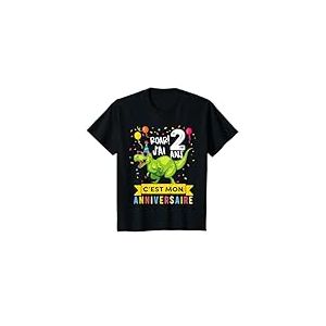 2 ans Anniversaire Garcon et Fille Dinosaure Cadeau T-Shirt