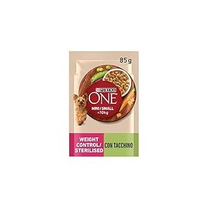 Purina One Mini contrôle du Poids Humide pour Chien, Carottes et Pois, 26 enveloppes de 85 g