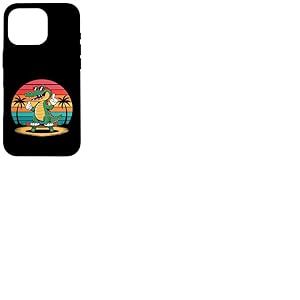 Cool Skater Crocodile Croco Alligator Sunset Design rétro années 80 Coque pour iPhone 16 Pro