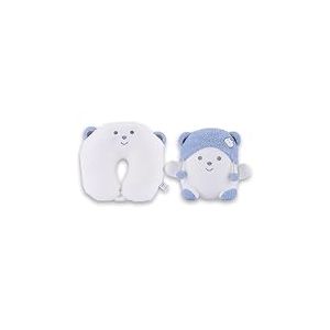#sbabam Travel Pets, Oreiller de Voyage Enfant 2 en 1 en Forme de Peluche, Maxi Peluche Transformable en Oreiller Cervical pour Dormir et Oreiller Avion et Voiture, Ours en Peluche avec Chapeau
