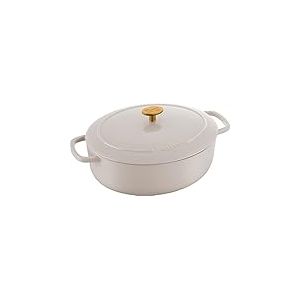 BALLARINI Bellamonte Cocotte Poêle ovale en fonte émaillée Blanc ivoire 31 cm 5,5 l