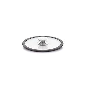 Beat Goes on Lot de 2 couvercles en Verre avec Bord en Silicone Noir 20 cm