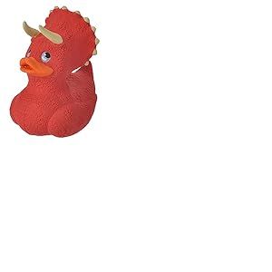 Wild Republic Rubber Duck Tric&eacute;ratops, Canard en Caoutchouc, Jouet de Bain, Id&eacute;e Cadeau pour B&eacute;b&eacute;, Canard en Plastique, Super Cadeau pour Les Enfants et Les Adultes, 10 cm, 4"