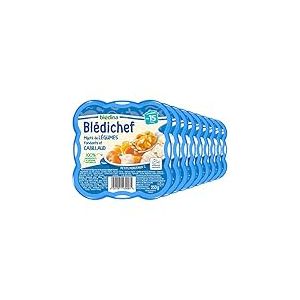 Blédina - Blédichef - Repas Bébé 15 Mois - 9 Plats Légumes Cabillaud - Petits Morceaux - 100% Ingrédients d'Origine Naturelle - Dès 15 Mois - 9 Assiettes de 250g