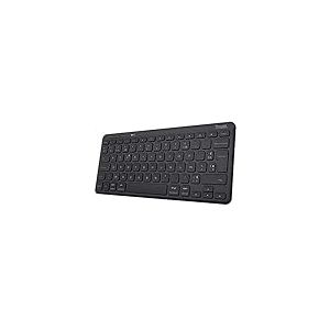 Trust Lyra Clavier sans Fil Bluetooth, AZERTY Fran&ccedil;ais, 85% Plastique Recycl&eacute;, Mini Clavier Rechargeable Multi-appareils pour PC, Ordinateur Portable, Mac, Tablet, iPad, Android, iOS - Noir