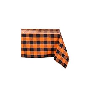 DII Buffalo Check Collection – Nappe Rustique Classique, 152,4 x 264,2 cm, Orange et Noir