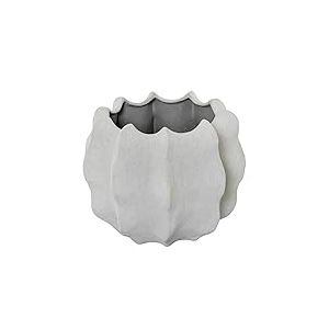 DRW Vase de Table en Forme de Cactus en c&eacute;ramique Gris Sable 24 x 28 x 28 cm