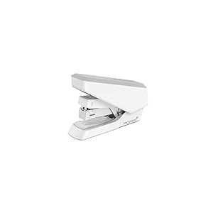 Fellowes Agrafeuse sans bourrage, capacité de 40 feuilles - Agrafeuse manuelle antibactérienne demi-bande EasyPress LX860 - Utilisable à la fois avec des agrafes 24/6 mm et 26/6 mm - Blanc
