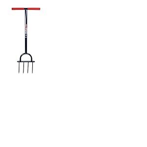 Spear & Jackson Biofourche 4 Dents &Eacute;cologique - Grelinette Jardin Bio 111cm - A&eacute;rateur Sol L&eacute;ger Manche T Acier - Outil Permaculture Sans Retournement - D&eacute;compacteur Terre Potager