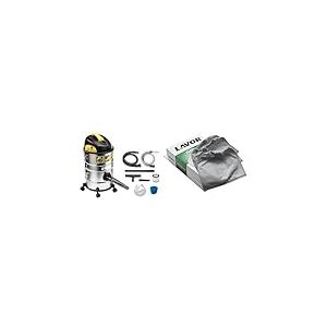 Lavor Aspirateur Multifonction 4 en 1 - 1200 Watt Max, 18 kPa, 30 litres/Seconde, Réservoir 14 + 14 litres - Aspirateur, Vide Cendres & Filtro Paño 3pcs - Silver