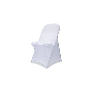 Babenest Lot de 10 Housses de Chaise Pliantes en élasthanne universelles, Extensibles et lavables pour Mariage, Vacances, Banquet, fête, célébration (10, Blanc)
