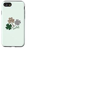 Motif tr&egrave;fle Irlandais l&eacute;opard Buffalo Plaid St Patrick Porte-Bonheur Coque pour iPhone SE (2020) / 7/8