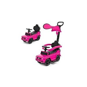 FANTASK Mercedes Benz - Porteur avec poign&eacute;e coulissante, Capote et klaxon r&eacute;glables - avec Son Moteur et klaxon - pour Enfants &agrave; partir de 1 an - Rose