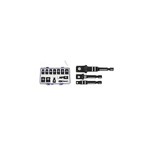 Tivoly - Coffret Douilles À Choc - 9 Douilles 1/2 Ø 8 à 24 mm + 2 Adaptateurs + 1 Rallonge & 11591120008 3 Impact Lot de Porte Douille 1/4" 3/8" 1/2"