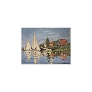Claude Monet Regattas At Argenteuil XL Giant Panel Poster (8 Sections) Affiche