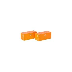 herpa Accessoire 2X conteneur de Chantier, Orange Municipal, à l'échelle 1:87, modèle Miniature, Plastique